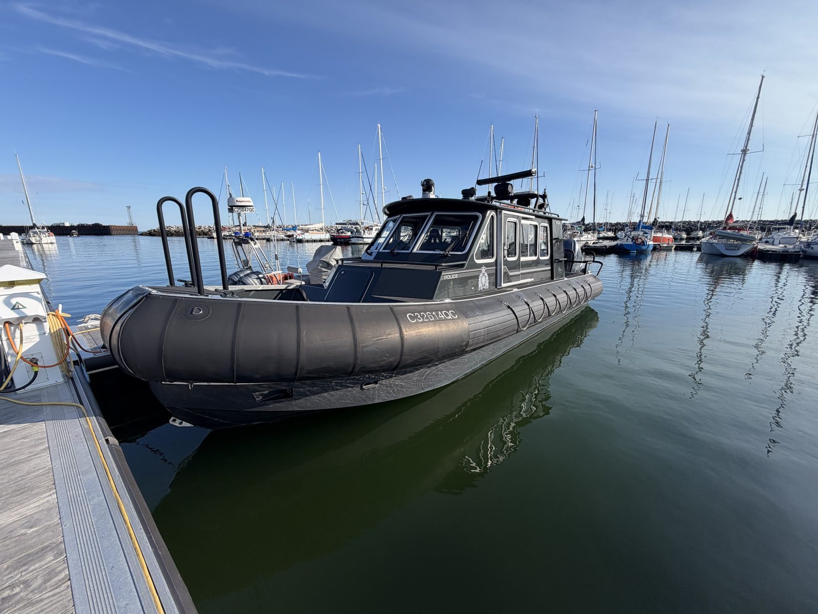 RCMP boat at the marina