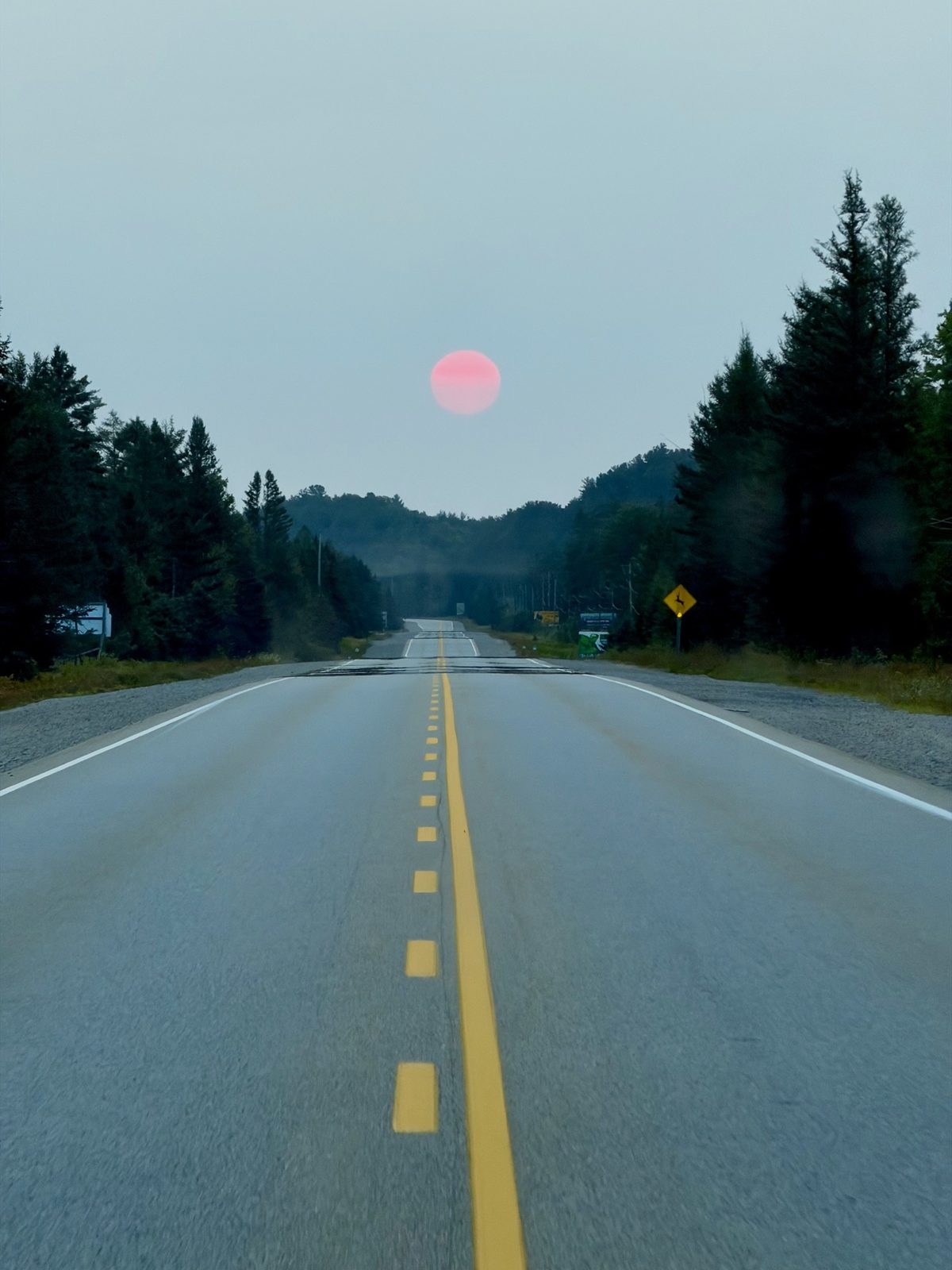 A red sun through the haze