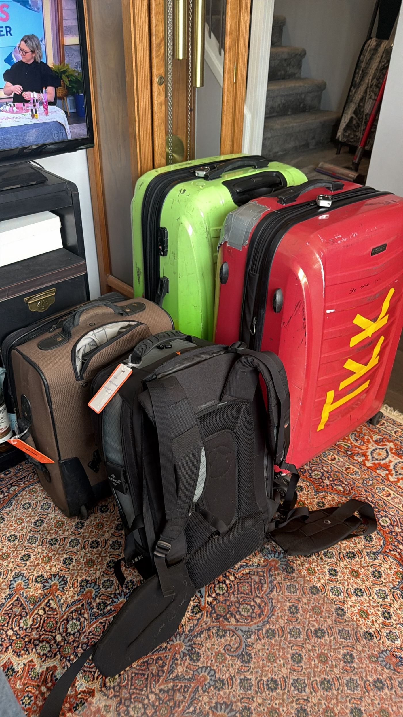 Dive luggage packed and taped