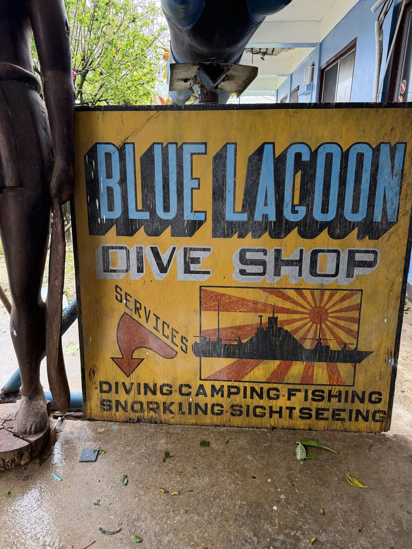 Blue Lagoon Dive Shop sign
